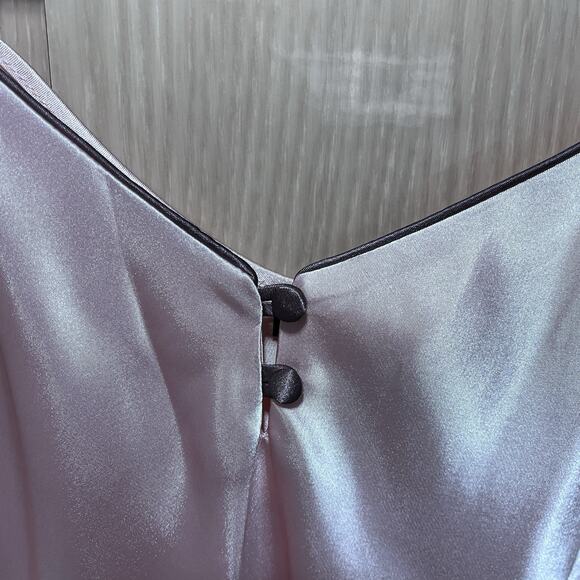 NWT Jones NY Slip Dress Pink Satin Midi Maxi Lingerie Fairy Romantic V Neck SZ S - Picture 3 of 10